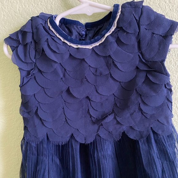 Cat & Jack Navy Blue Toddler Girl Tulle Spring Summer Party Dress | Size 18 M - Picture 3 of 9